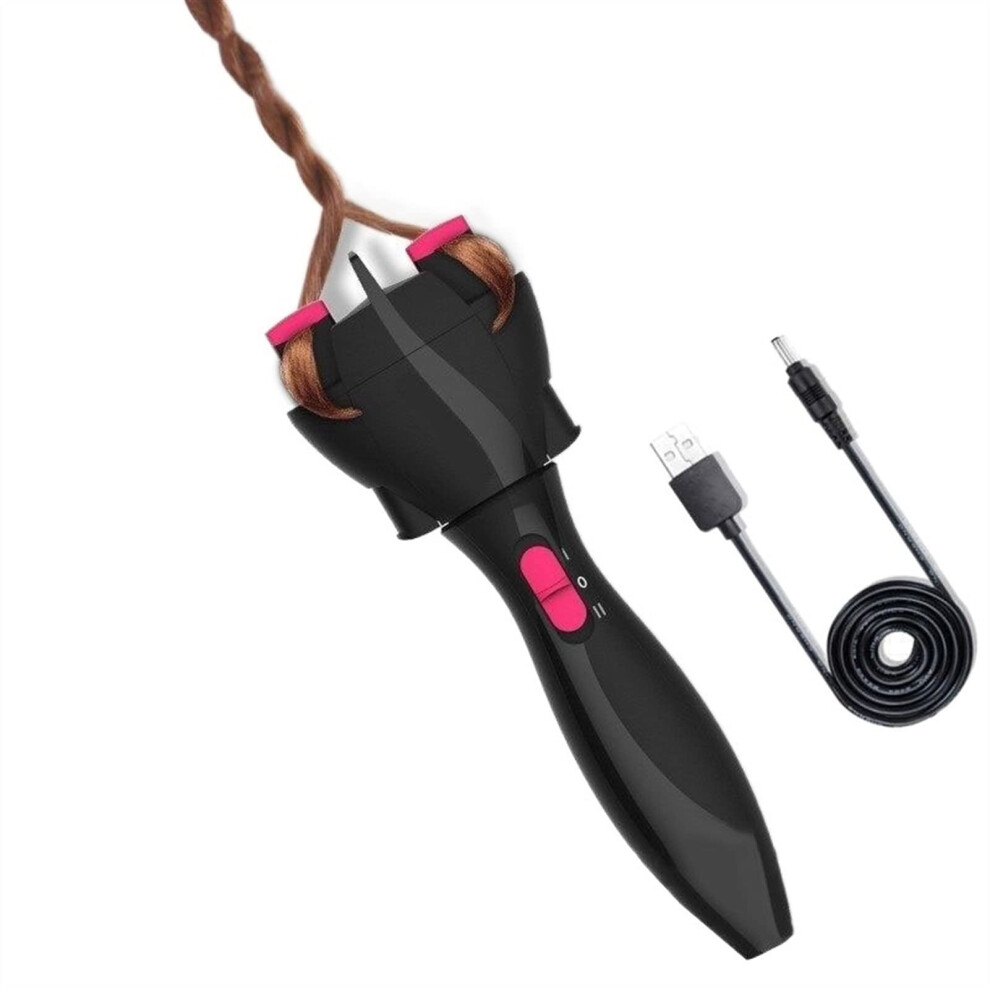 Unisex Automatic Hair Braider With Dual Rotation For Quick Two Strand Twist Styling, Usb Powered