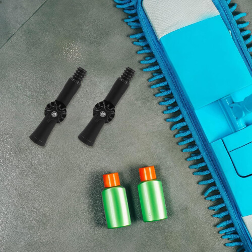 2 Pack Adjustable Mop and Broom Extension Pole Angle Adapters with Rotatable Joint and Locking Knob for Thread Cleaning Tools 2
