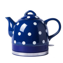 Ceramic Electric Kettle 1L Retro Gooseneck Spout Fast Boil Water Boiler with Auto ShutOff for Tea Coffee Soup Blue