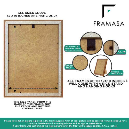 (Dark Oak Frame White Mount, A2 Pic (A1 Frame)) Picture Frames Swept Style Photo Frames Poster Frames With Multicolored Mounts 1