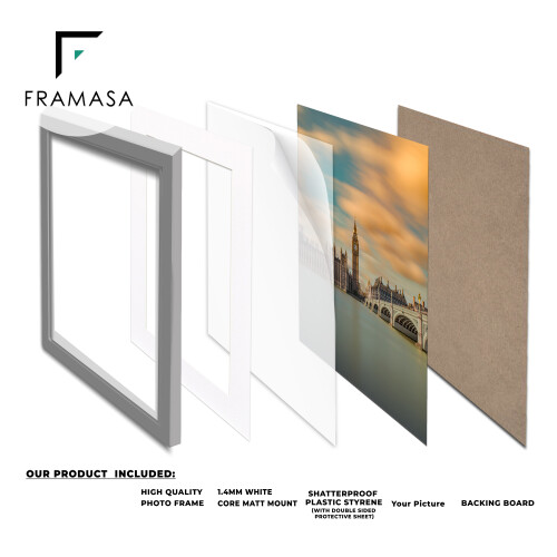 (Dark Oak Frame White Mount, A2 Pic (A1 Frame)) Picture Frames Swept Style Photo Frames Poster Frames With Multicolored Mounts 2