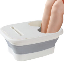 Foot Spa Tub with Massage Knobs, Foldable Foot Bath Basin for Travel, Camping and Home Use, Gray