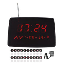 Voice Announces Call Number Wireless Calling System Repeat Alert Expandable Call Buttons Reliable Signal Long Range Display Receiver For Elderly Care