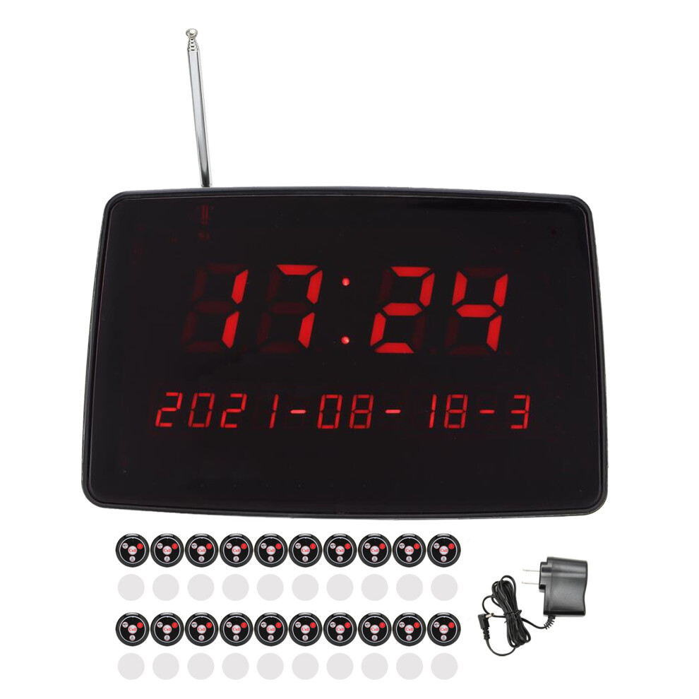 Voice Announces Call Number Wireless Calling System Repeat Alert Expandable Call Buttons Reliable Signal Long Range Display Receiver For Elderly Care