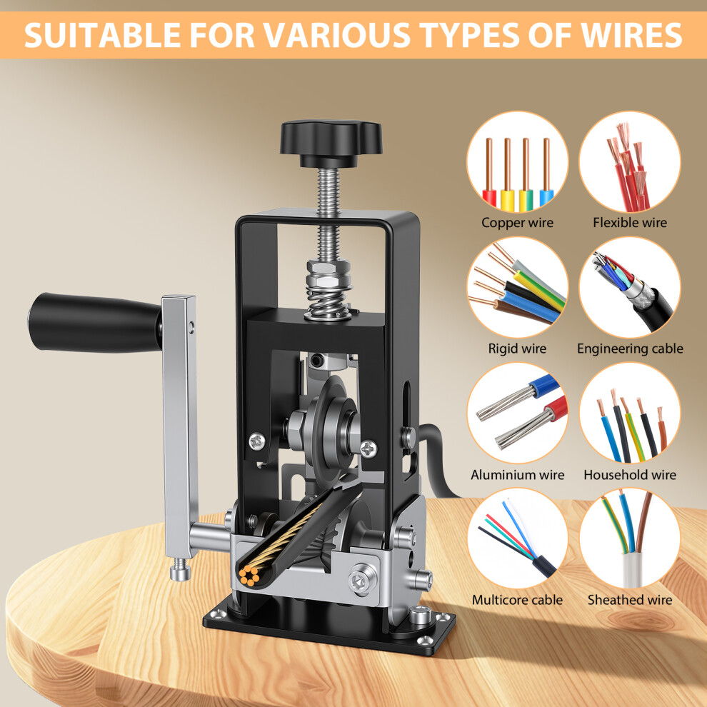 Wire Stripper Machine Manual Hand Crank Cable Stripper For 2-25Mm Wires Efficient Scrap Copper & Cable Recycling Tool, Portable Stripping Tool 782429082057