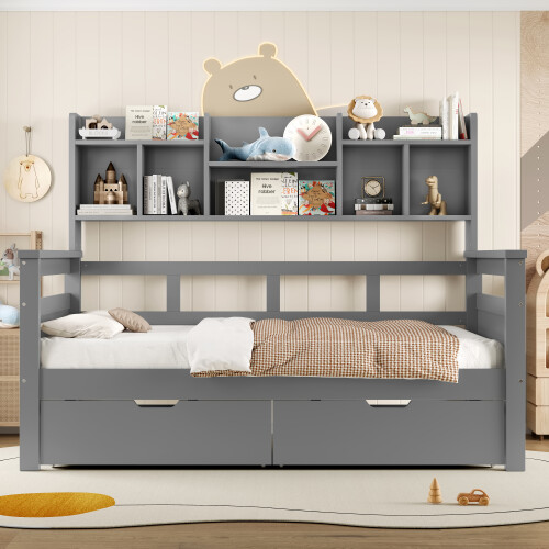 3ft Single Beds for Kids with Two Storage Drawers