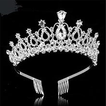 Wedding Tiara Crystal Crown with Austrian Crystal Inlay, Vintage Princess Design for Brides