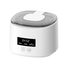 Ultrasonic Denture Cleaner Machine 55kHz 380ml Low Noise for Jewelry Retainers Mouthguards Coins Razors White