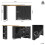 Black 360° Rotating Kitchen Island, Folding Doors 2
