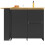 Black 360° Rotating Kitchen Island, Folding Doors 7