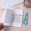 Book Holder Stand with Adjustable Page Clips, Foldable Portable Reading Support for Desk or Bed (Blue) 5