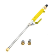 2in1 Pressure Power Washer Wand with Jet and Fan Nozzle for 3/4' Garden Hose, Blue Aluminum Handle for Car Cleaning (Yellow)