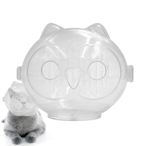 Cat Head Cover, Cat Muzzle for Grooming, Breathable Transparent Cat Astronaut Muzzle