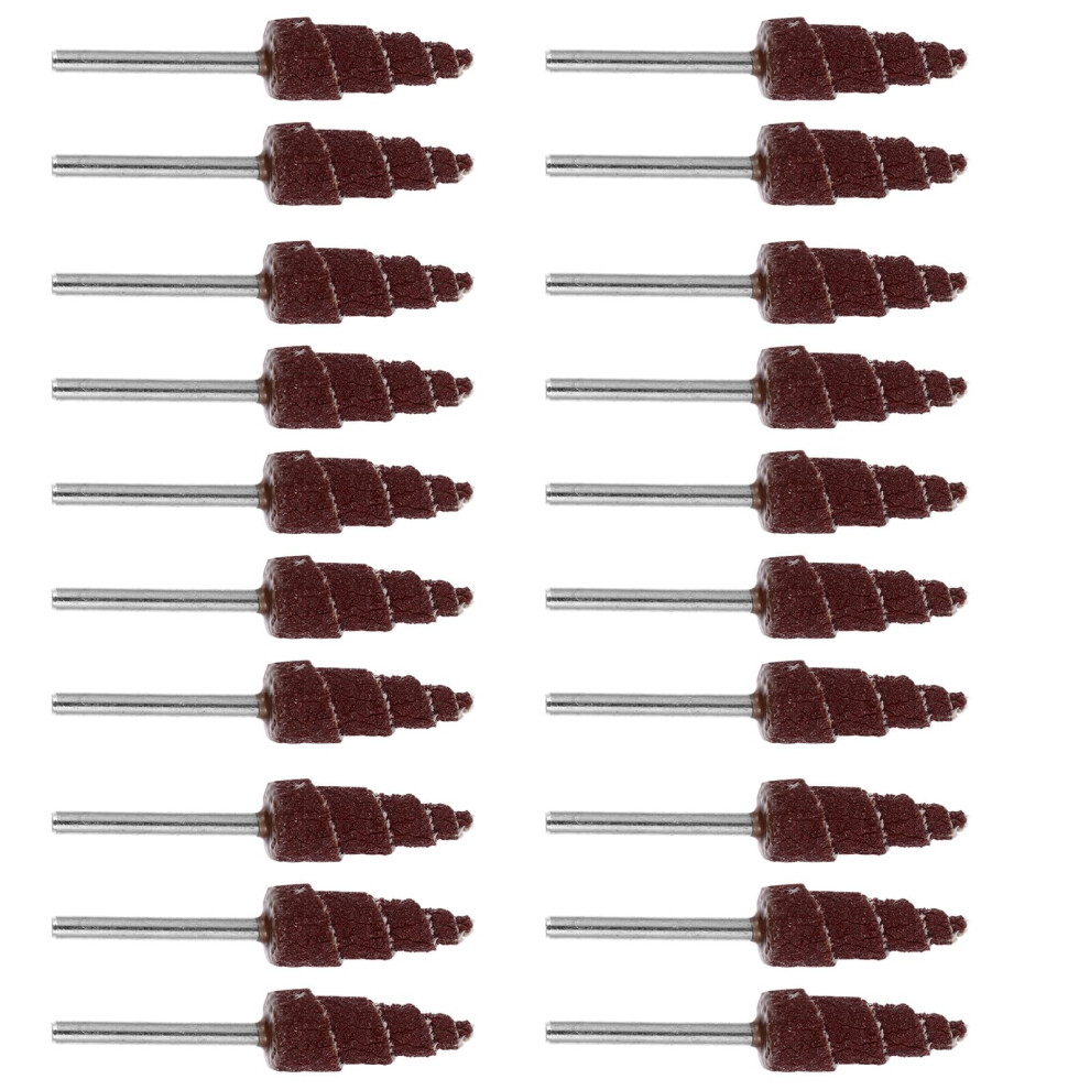 20Pcs Cone Shape Flap Wheel Sander With Handle For Metal Deburring Grinding Polishing Rotary Drill 9164114989017