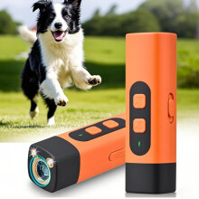 Ultrasonic Dog Bark Deterrent Device with LED Light, Portable Anti Barking Trainer for Indoor Outdoor Use, 3 Modes Safe for Pets