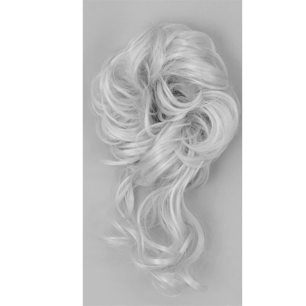 Unisex Messy Hair Bun Extension With Elastic Band, Curly Chignon Hairpiece For Women, Natural Look
