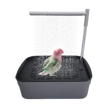 Bird Bath for Cage with Automatic Circulating Faucet | Rechargeable Parrot & Parakeet Shower Fountain for Cockatiel, Conure, Ferret
