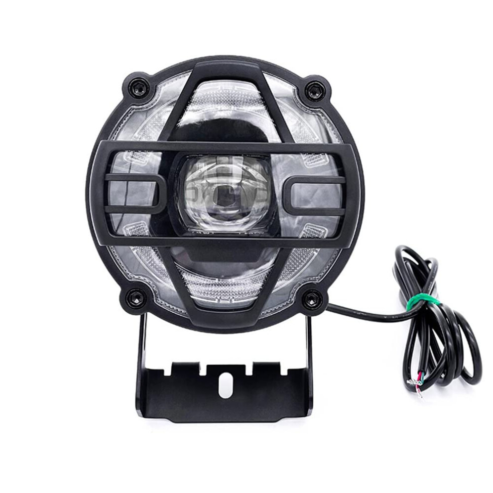 Electric Bike Motorcycle Front Headlight With Horn, Adjustable Aluminium Alloy Lamp For Night Riding 9365369303560