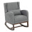 Living And Home Linen Grey Rocking chair with Footrest 2