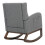 Living And Home Linen Grey Rocking chair with Footrest 4