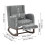 Living And Home Linen Grey Rocking chair with Footrest 6