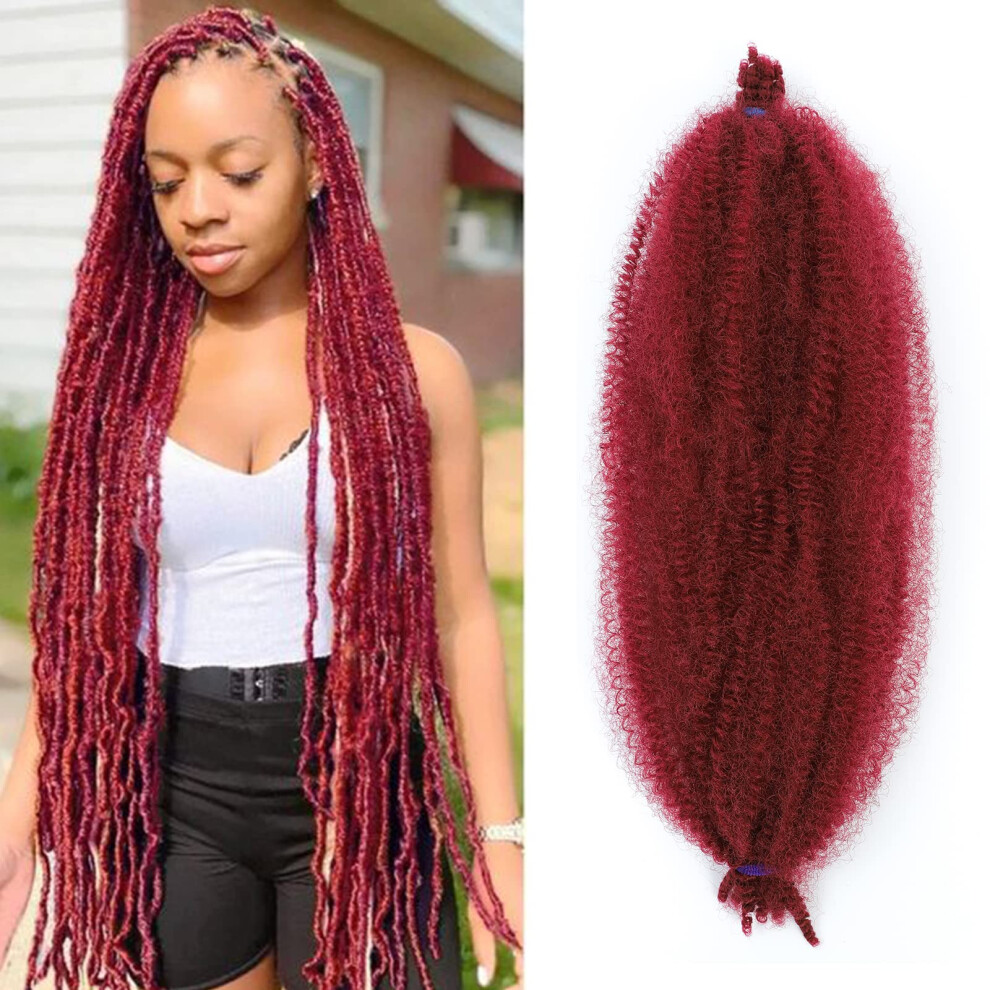 Unisex Black Springy Afro Twist Hair Extensions 30 Inch Preseparated Synthetic Marley Twist Braiding Hair For Women Color 8 Packs