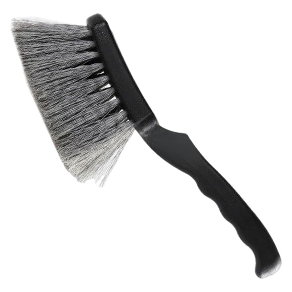 Car Wheel And Tire Cleaning Brush Long Bristle No Scratch Short Handle For Rim Dirt Removal 1Pcs Black 9365369304154
