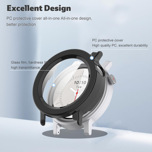 CMF Watch 3 Pro Screen Protector with 9H Tempered Glass Case, UltraClear AntiScratch Black 1