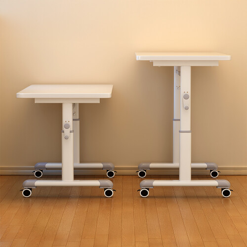 Living And Home 100x60cm Manual Standing Height-Adjustable Desk Computer Desk with Wheels 2