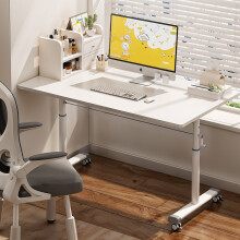 120x60cm Manual Standing Height-Adjustable Desk Computer Desk with Wheels