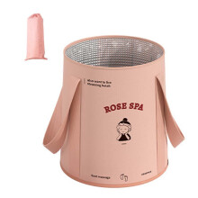 Collapsible Foot Bath Tub with Handles for Adults and Kids, Portable Pedicure Spa Bucket for Camping Travel Outdoor Washing, Pink