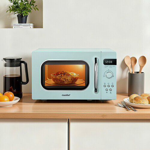 Living And Home 800W 20L Retro Microwave Oven with LED Display 1