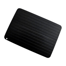 defrosting tray for meat, quickly thaws frozen food like steaks and chicken breasts, saving time.
