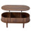 Living And Home Wooden Oval Lift-Top Coffee Table with Hidden Compartment 3