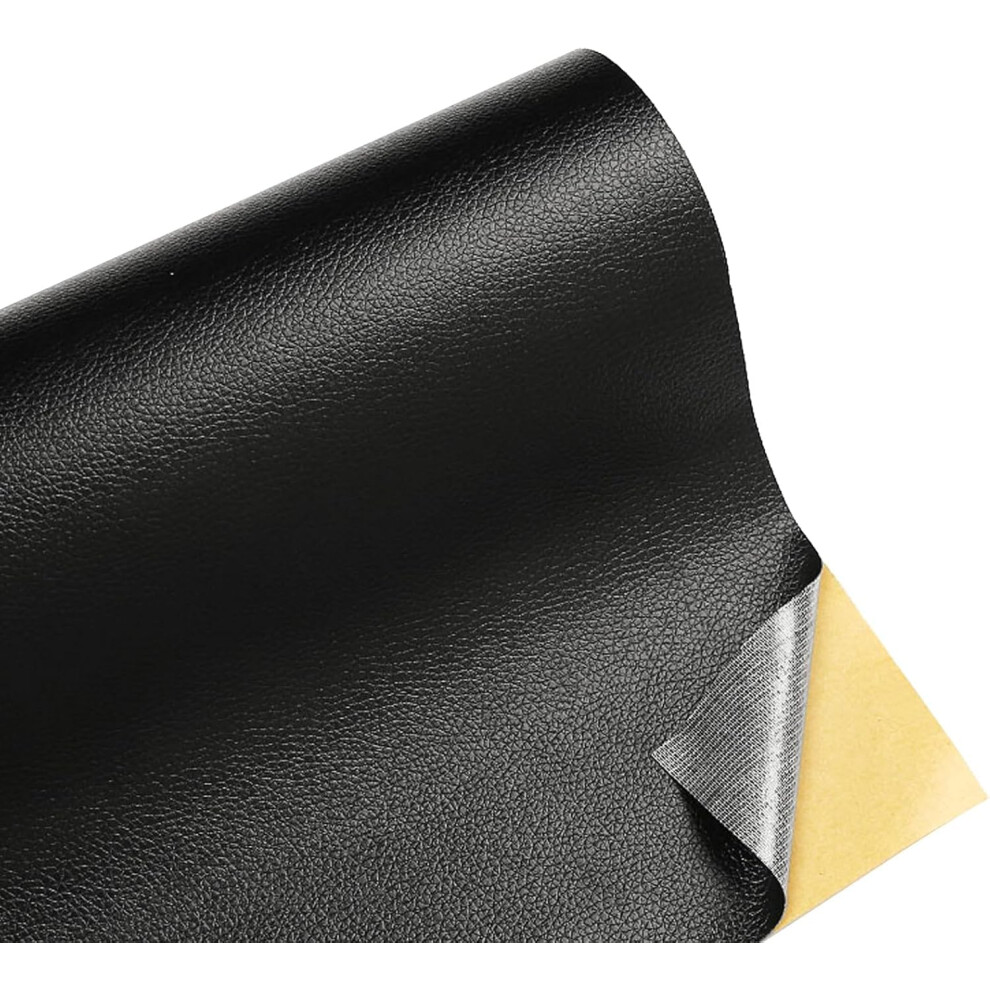 Leather Patch 11.8X54in Selfadhesive Tape For Couch, Furniture, Car Seats, Office Chairs, Handbags (Black) 9164114993311