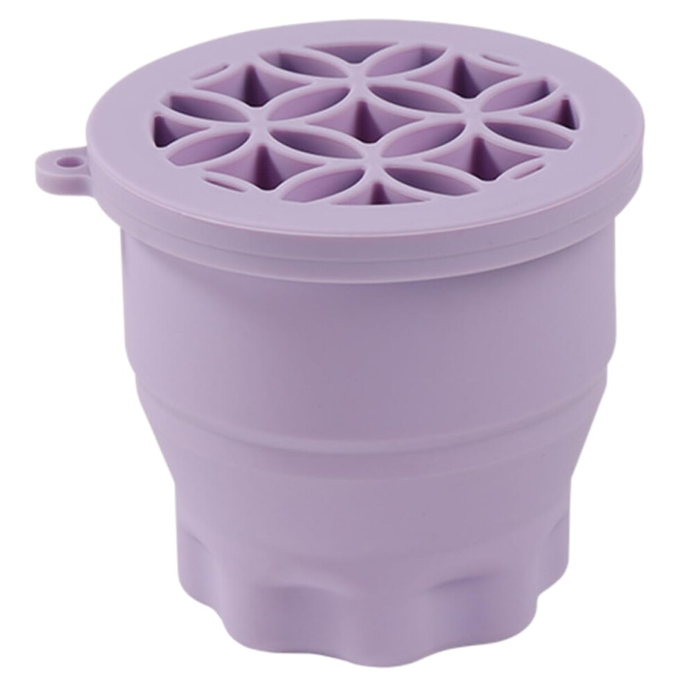 Silicone Makeup Brush Cleaner Bowl with Scrubbing Mat for Eye & Face Brushes, Foldable Durable Design