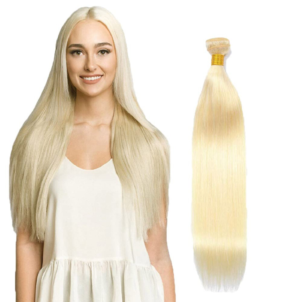 Unisex 613 Blonde Human Hair Bundles Brazilian Virgin Remy 10 Inch Straight Predyed Honey Blonde Extensions