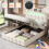 4ft6 Double Upholstered Bed Frame with Hydraulic Storage 3