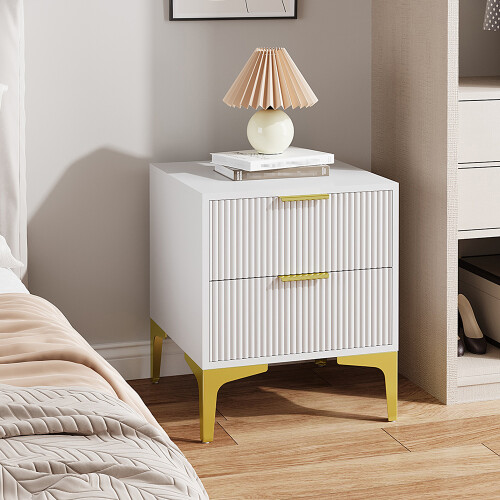 Living And Home Bedside Table with Two Drawers