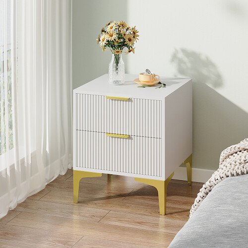 Living And Home Bedside Table with Two Drawers 1