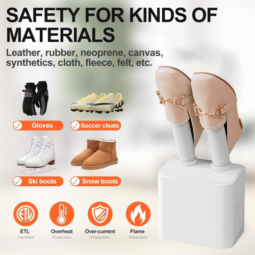 Shoe and Boot Dryer with Timer for Quick Drying, Odor Removal and Glove Warming 1
