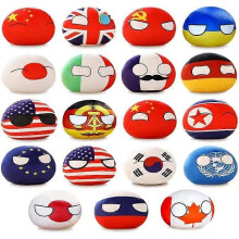 19pcs Country Balls Plushies Set, 10cm Poland Ball Plush Doll, Pendant Accessories, Stuffed Toys Gifts for Kids Adults