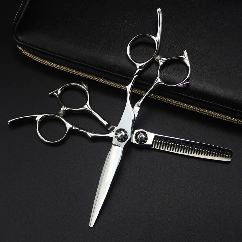 Professional Hair Cutting Scissors 6 Inch Japanese Steel Ergonomic Barber Shears with Finger Rest