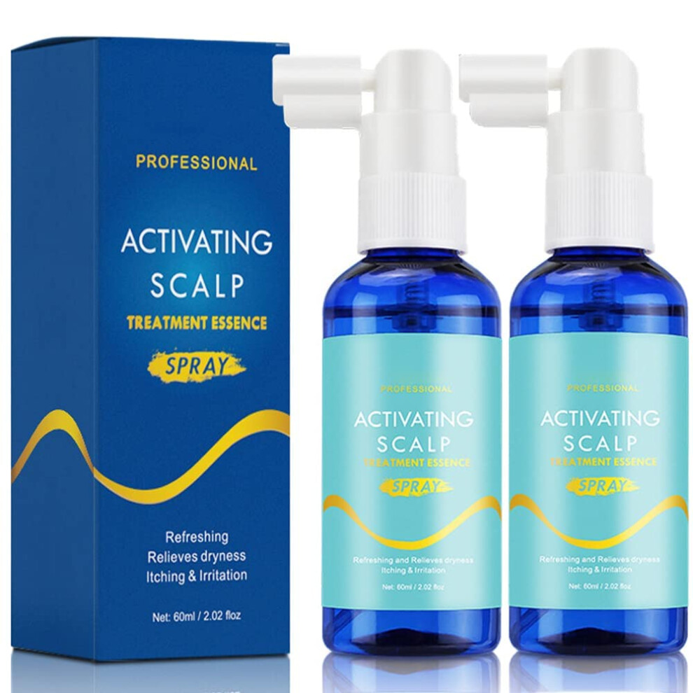 Scalp Treatment Spray for Dry Itchy Scalp with Dual Action Formula, Refreshing Cleanser 60ml 2PCS