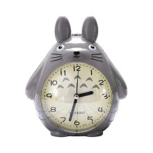 Wekity for Totoro Theme, Snooze Function Silent  And LED Night Light Clocks Best Gift for Kids Teens And Friend,Gray