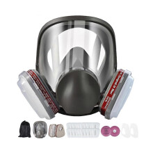 Reusable Full Face Respirator Mask,6800 GasMask with Filters 6001&2091, Bayonet Connection, Silicon