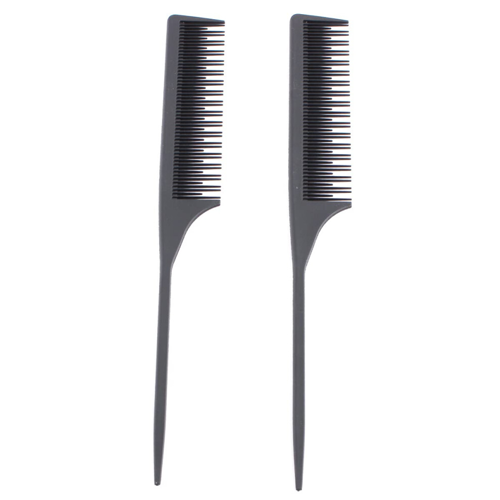 Wide Tooth Carbon Fiber Hair Comb Set for Curly Hair, HeatResistant Detangling, 2 Pack Black