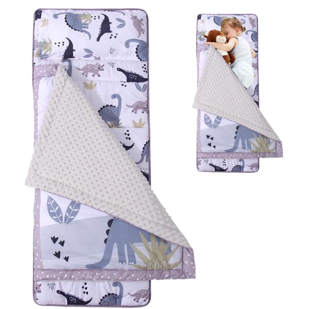 Toddler Nap Mat with Pillow, Thermal Sleeping Mat, 47 x 20 cm, Dinosaur