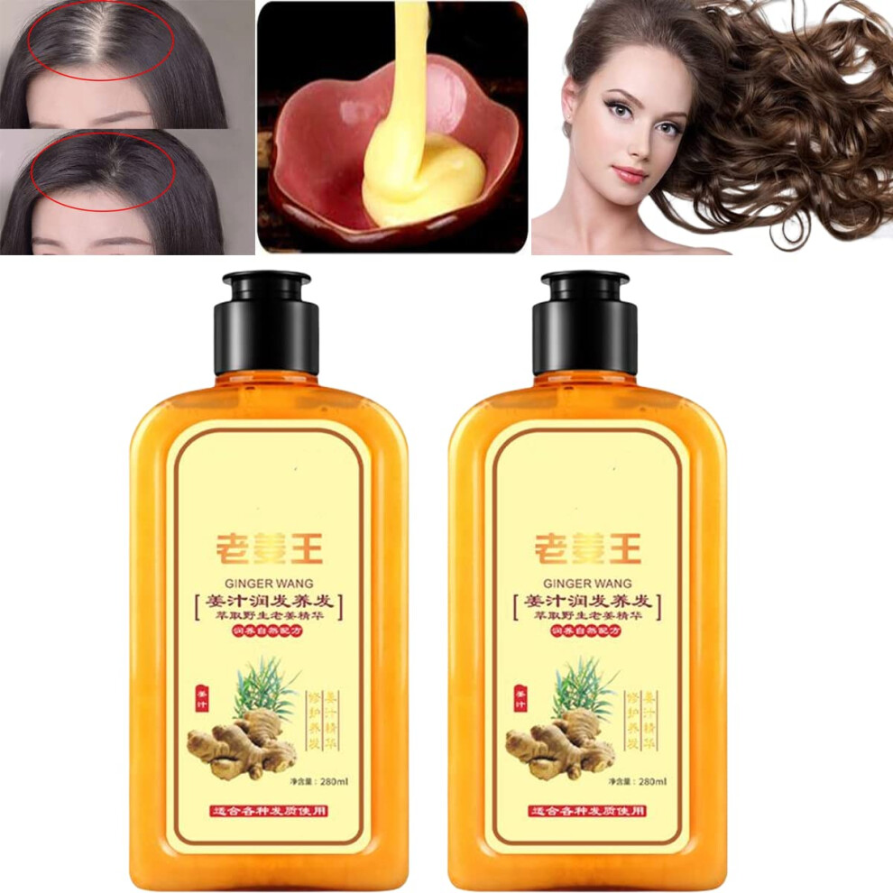 Hair Growth Shampoo and Conditioner Set, Ginger Formula for Thinning Hair, Anti Hair Loss, 280ml