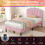 3ft Single Upholstered Bed with LED Adjustable Shell Shape Headboard 3